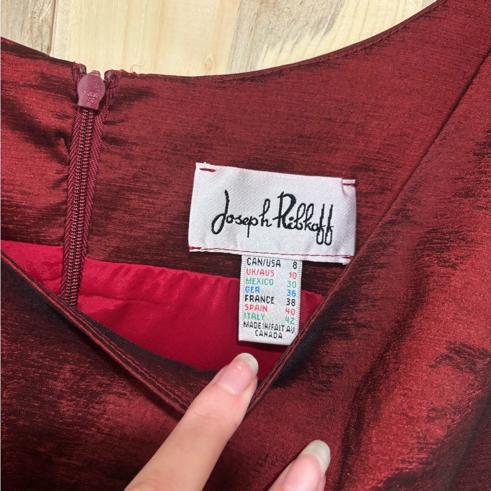 Joseph Ribkoff Deep Red Midi Dress - Picture 2 of 4